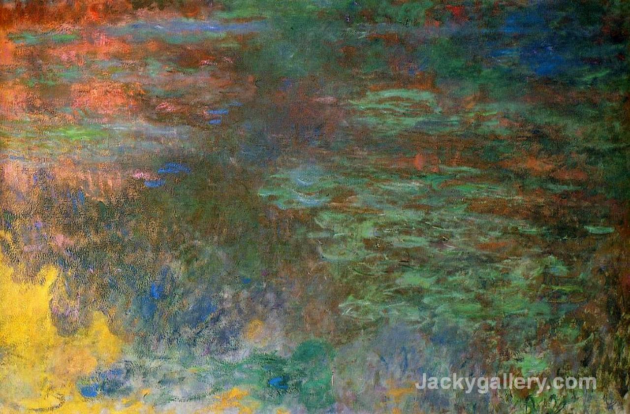 Water Lily Pond, Evening (right panel) by Claude Monet paintings reproduction